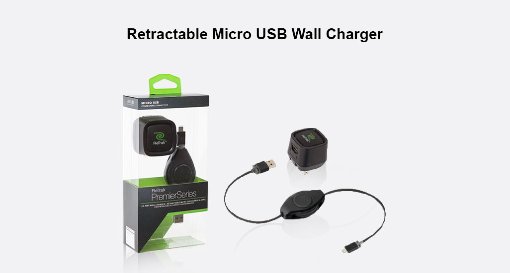Retractable Micro USB Wall Charger