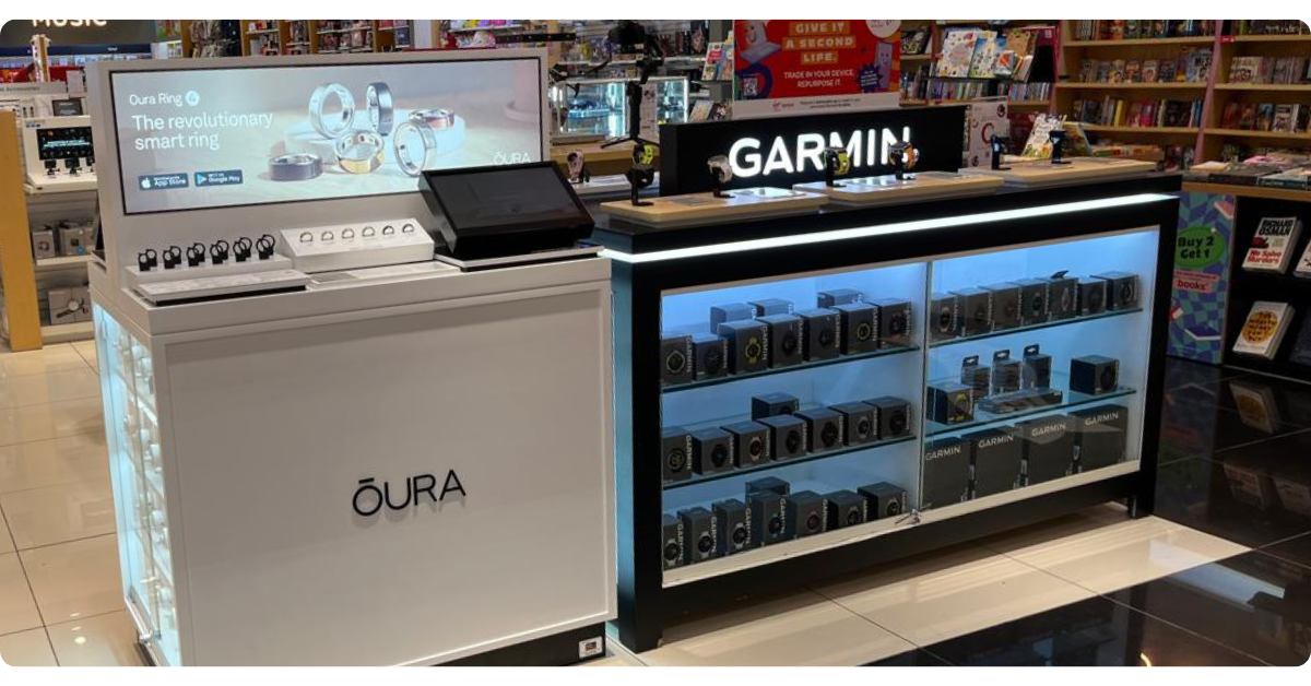 Denaster branded retail display inside a store