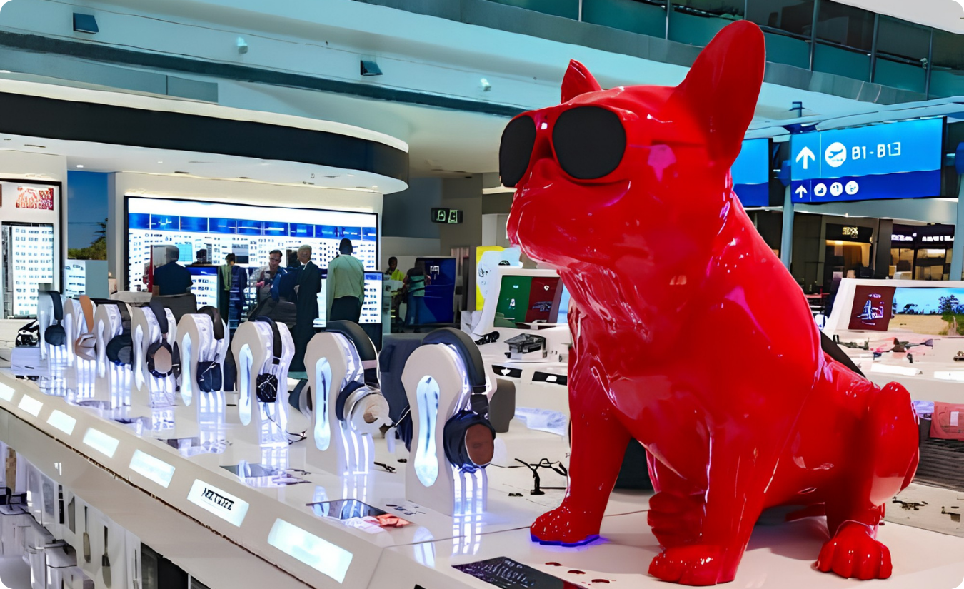 Premium electronics display in airport duty-free